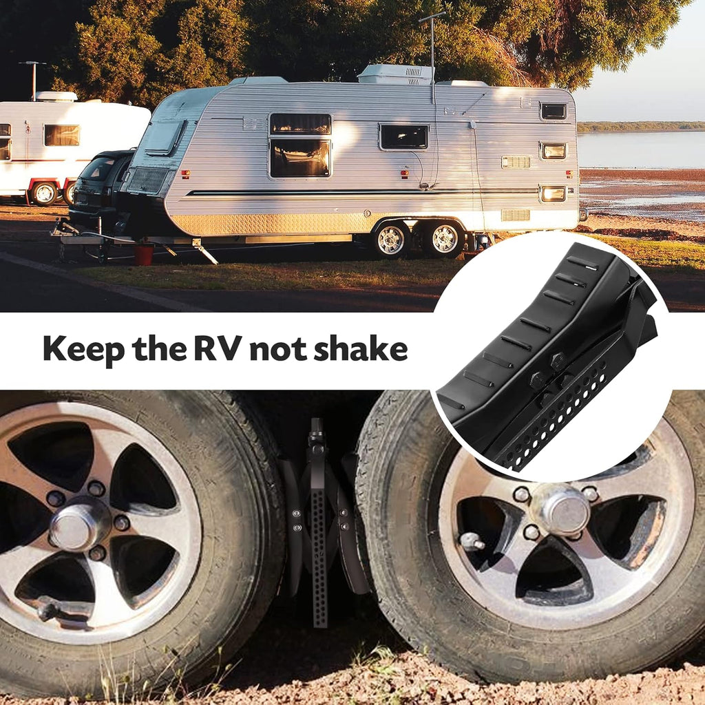 RV Camper Wheel Chock Stabilizer Scissor, 2 Pack Tire Wheel X Chock A688035