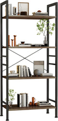 5 Tier Gold + Brown Metal Frame Bookshelf E68977