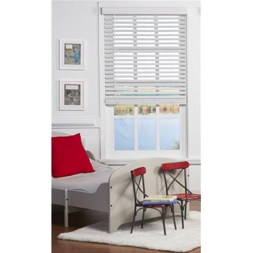 Cordless Faux Wood Blind White 42 x 48 in. B470