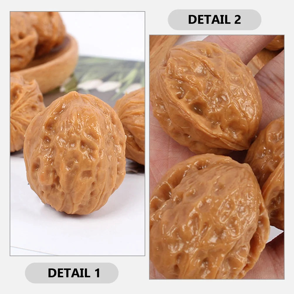 6 Pcs Faux Walnut Doll House Ornament Models Q395