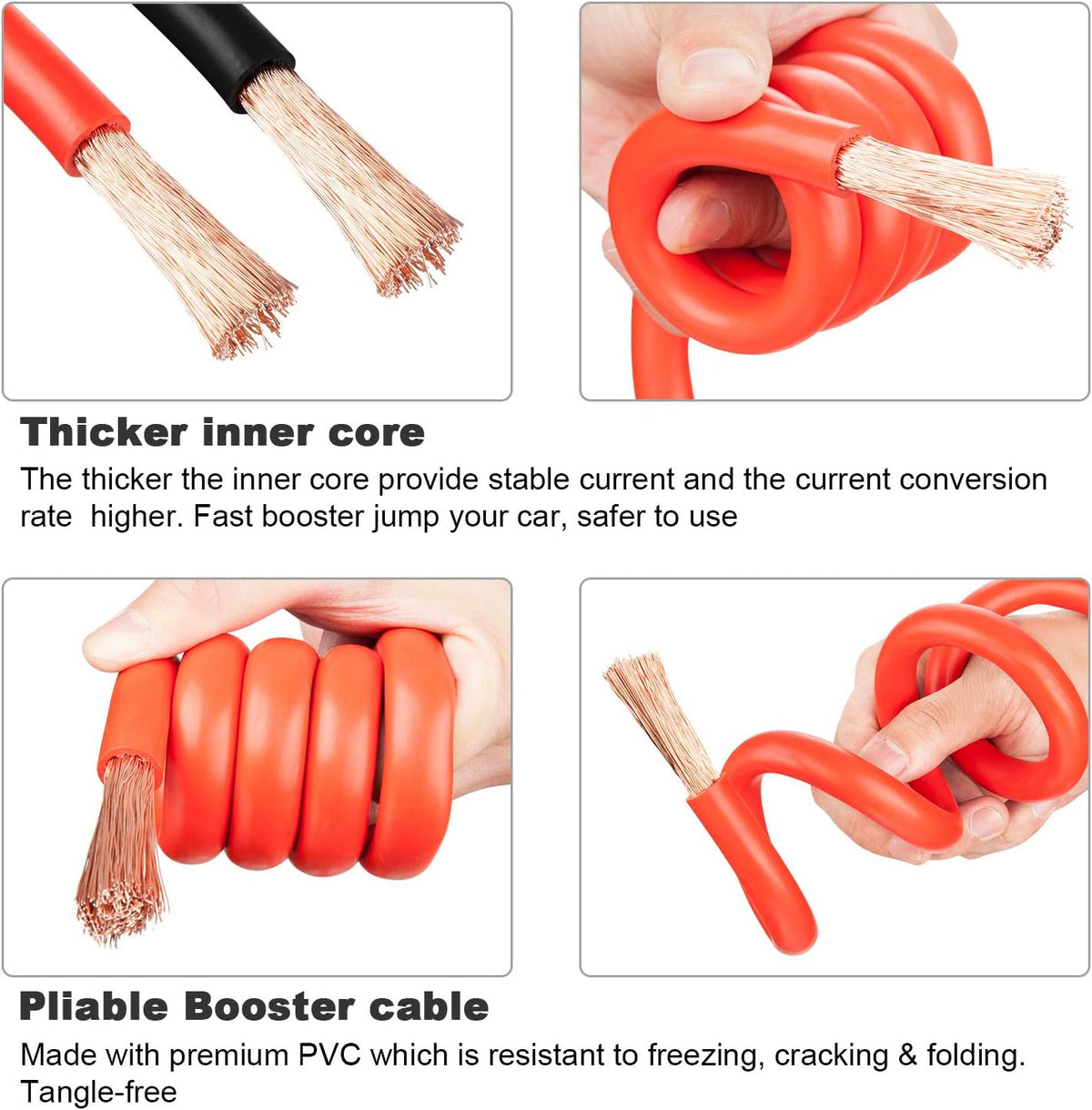 Heavy Duty 0 Gauge 25Feet Booster Cables with Carry Bag J5194