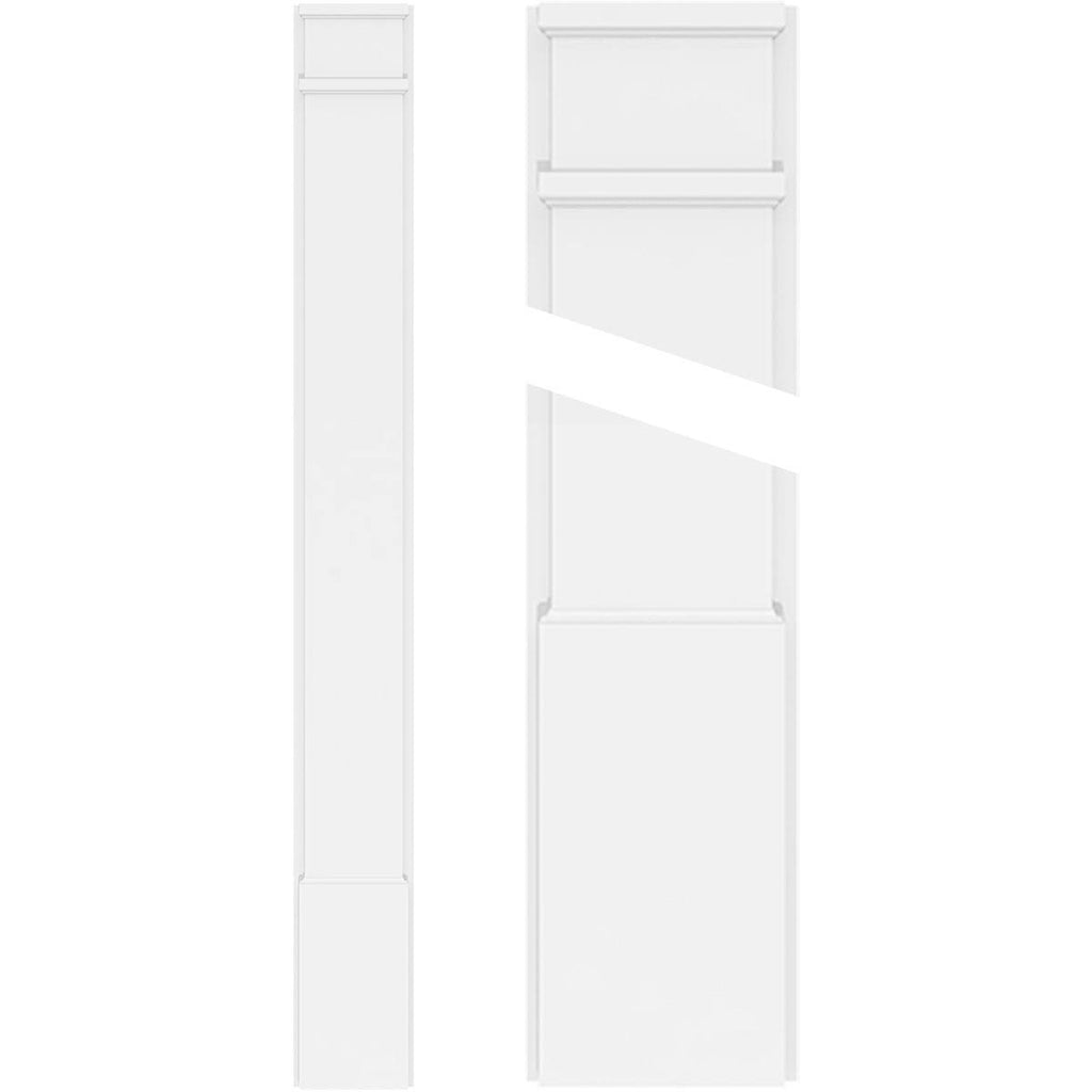 Plain PVC Pilaster with Decorative Capital & Base (Pair) K6271