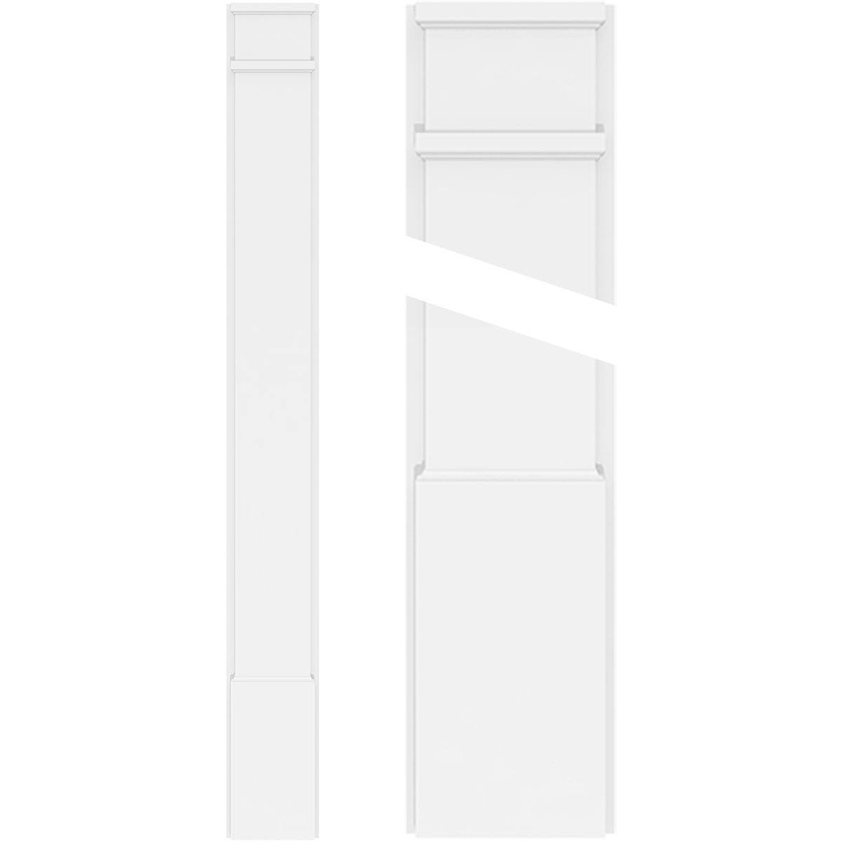 Plain PVC Pilaster with Decorative Capital & Base (Pair) K6271