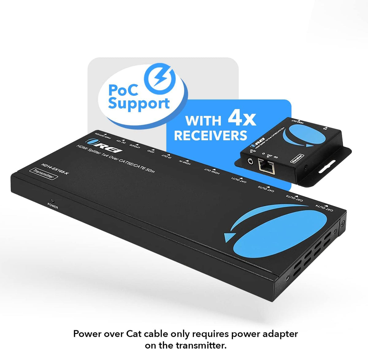 1x4 HDMI Extender Splitter over Single Cable CAT6/7 1080P with IR Remote A224275