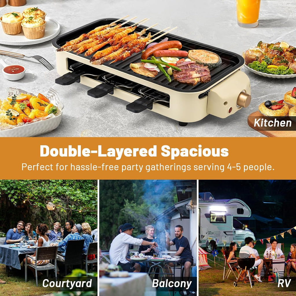 Indoor Electric Smokeless Grill with Non-Stick Removable Plate, 1500W D44366