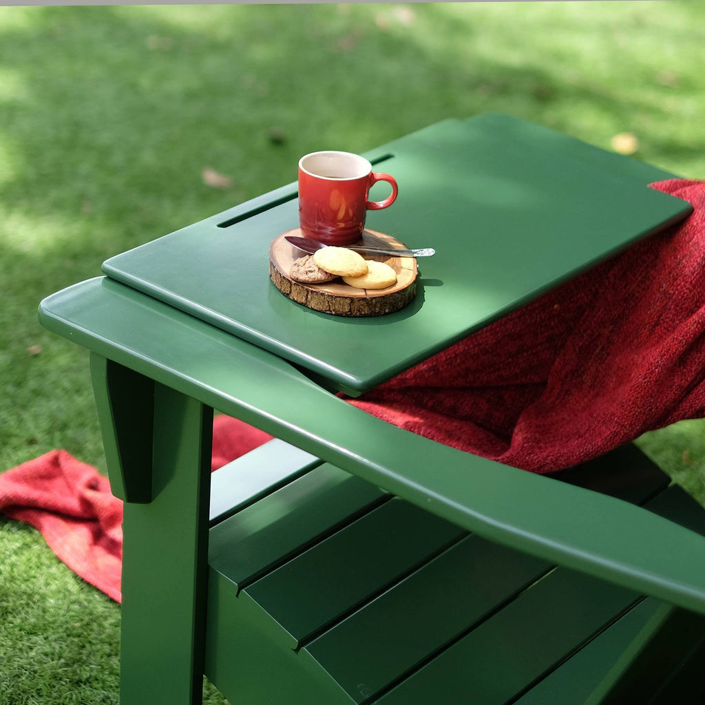 Dark Green Adirondack Chair with Tray Table H7809