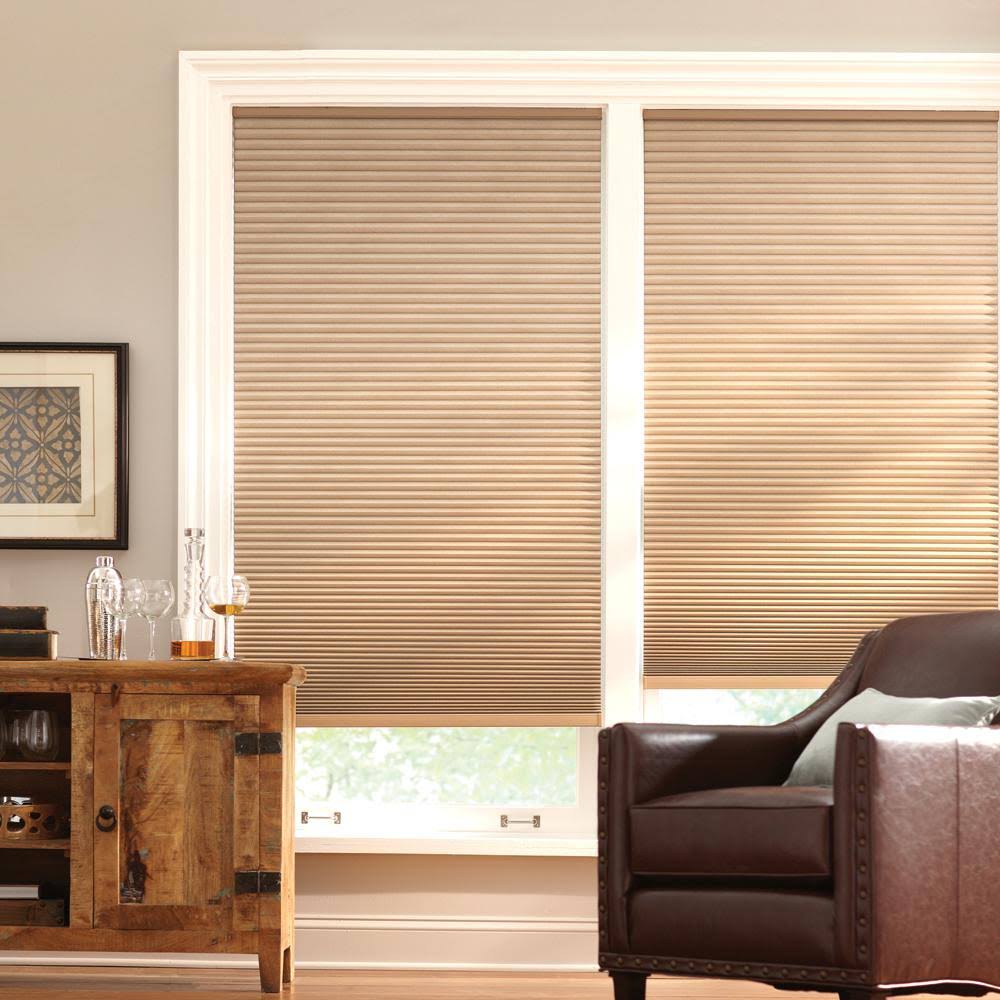 Latte Cordless Blackout Cellular Shade 65.5 in. W x 72 in. L Q28786