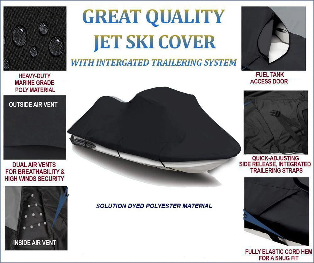 Black Jet Ski Cover for Yamaha Wave Runner VXR Pro 700 1993 1994 1995 1-2 Seater E2755