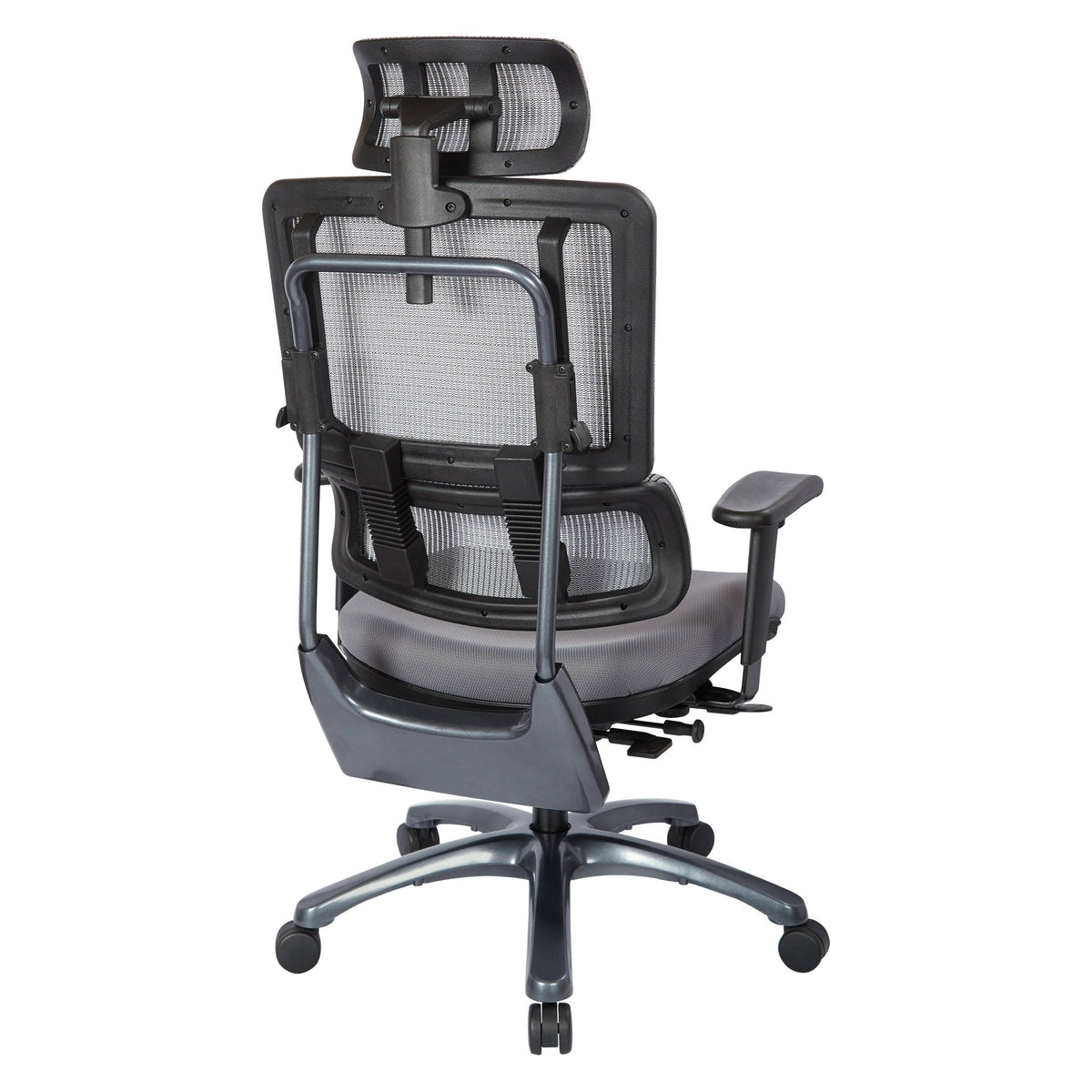 Grey Mesh Back Chair with Headrest T4666