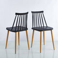 Black Solid Wood Slat Back Side Chair A396569