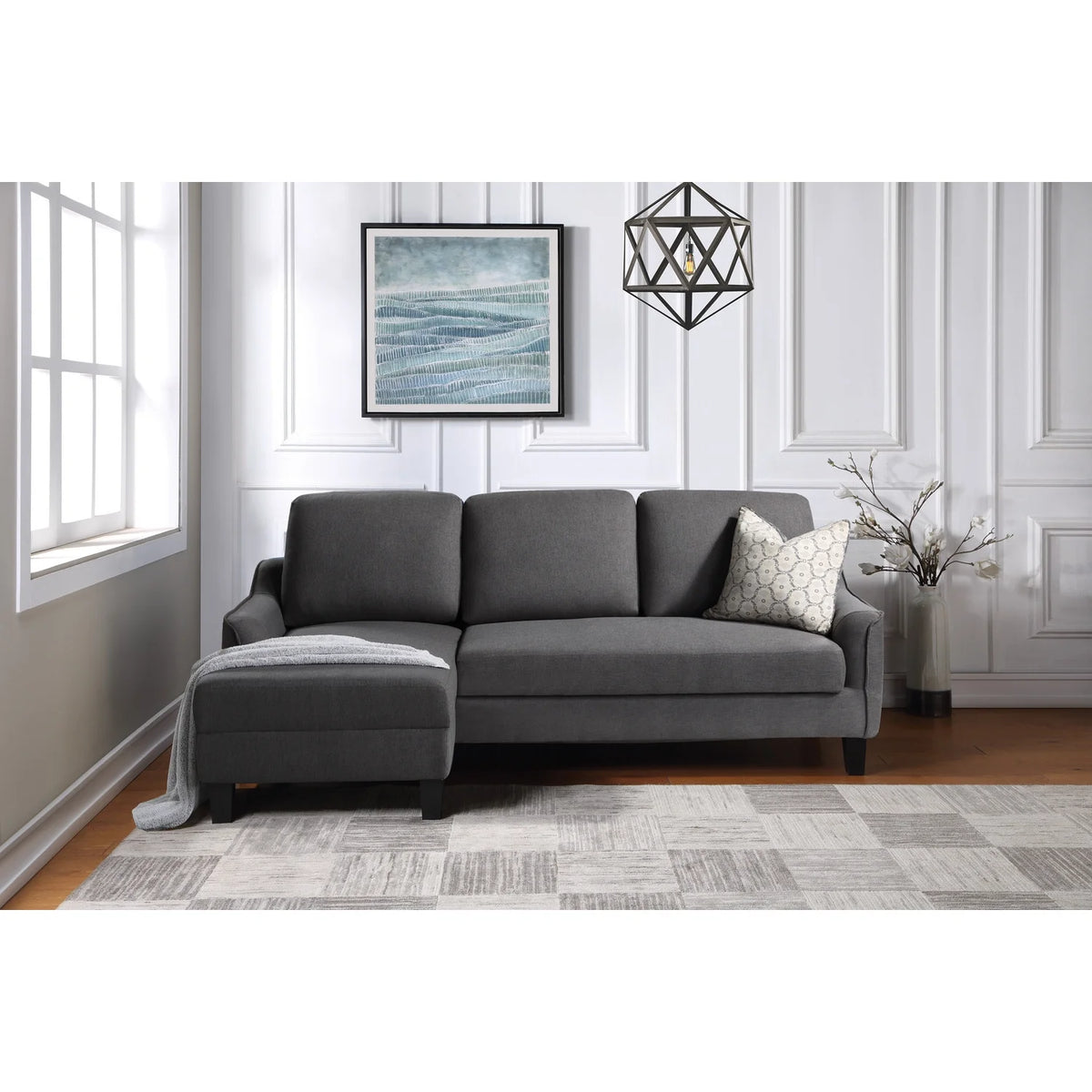 Gray Fabric Sleeper Sofa W83466