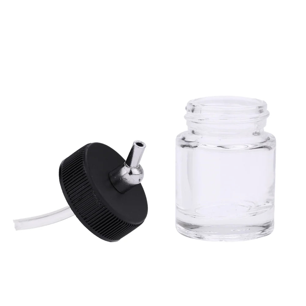 10PCS Airbrush Glass Bottles with 30° Angle Adapter Lid J434
