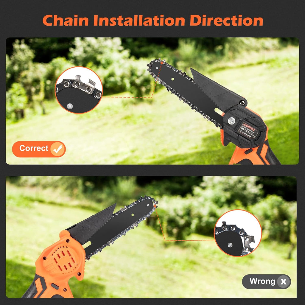 Mini Chainsaw 6 Inch Cordless with 2 Rechargeable Battery Q461225