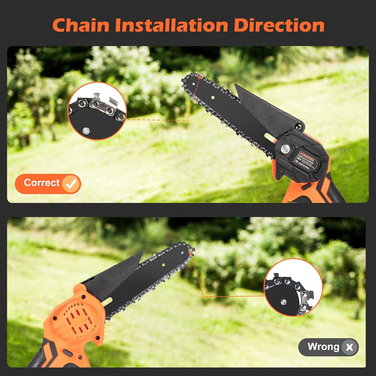 Mini Chainsaw 6 Inch Cordless with 2 Rechargeable Battery Q461225