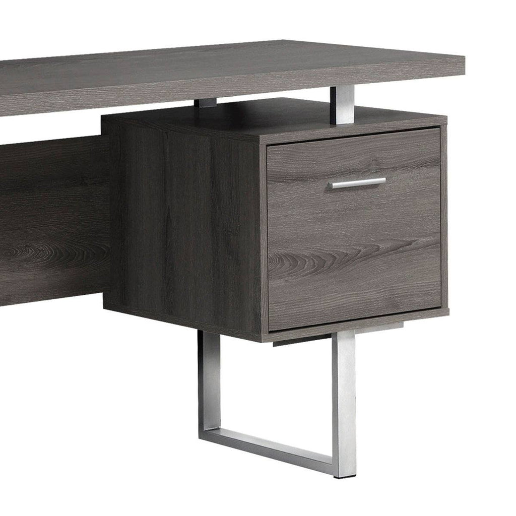 Gray Hollow Core Computer Desk P4130