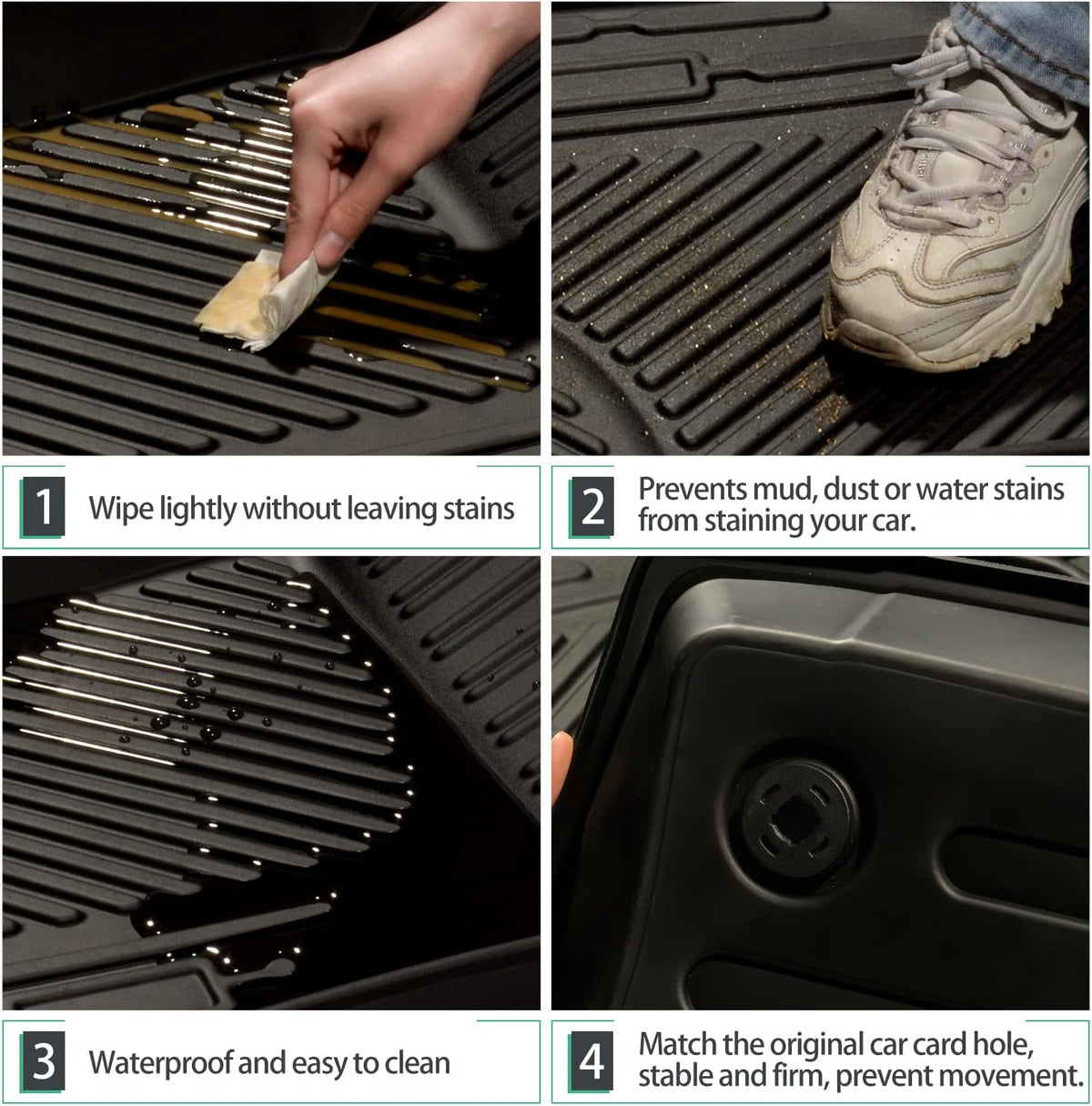 All Weather Floor Liners Interior Carpet Floor Protection Mats Cargo Liner L69894