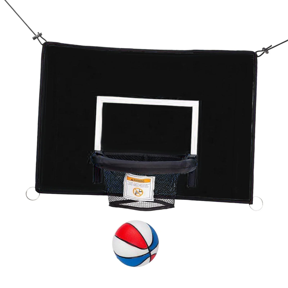 Black 69cmx48cm Basketball Hoop Attachment for Trampolines P320595