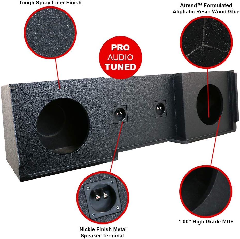 10-Inch Dual Down-Fire Subwoofer Boxes with Bed Liner Finish J574632