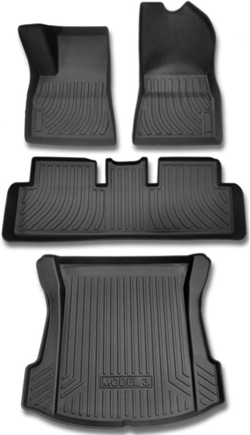 Tesla Model 3 Floor Mats Complete Set All-Weather Cargo Liner Trunk Floor Mat G297