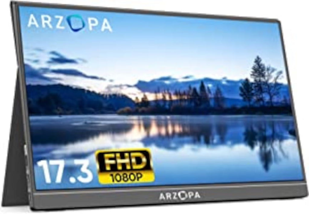 Portable Monitor 17.3 Inch 1080P FHD HDR IPS HDMI USB C External Screen Q517774