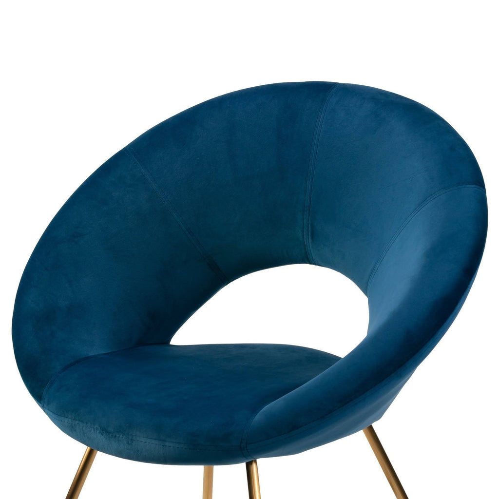 Blue Velvet Dining Chair with Metal Legs V373