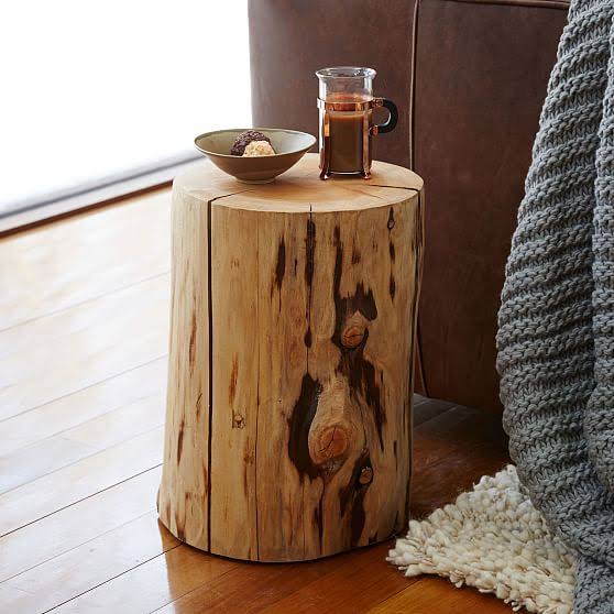 Natural Tree-Stump Side Table E821