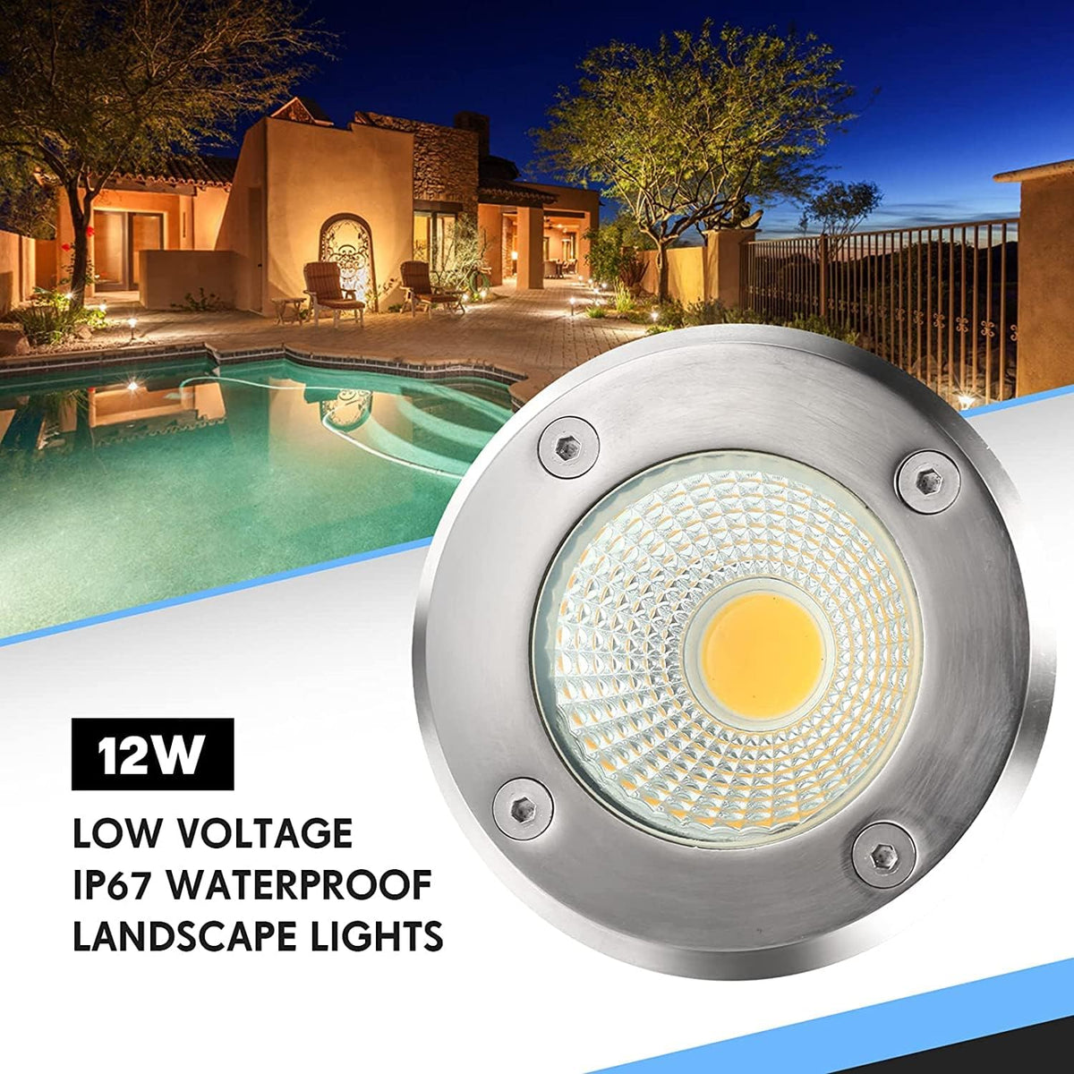 12W Warm White LED Well Light 10 Pack Y4103