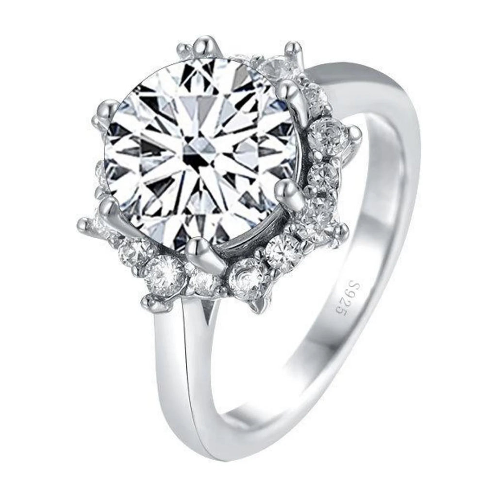 1ct Moissanite Engagement Ring, 925 Sterling Silver Yellow/Blue/Pink Diamond Ring H75156