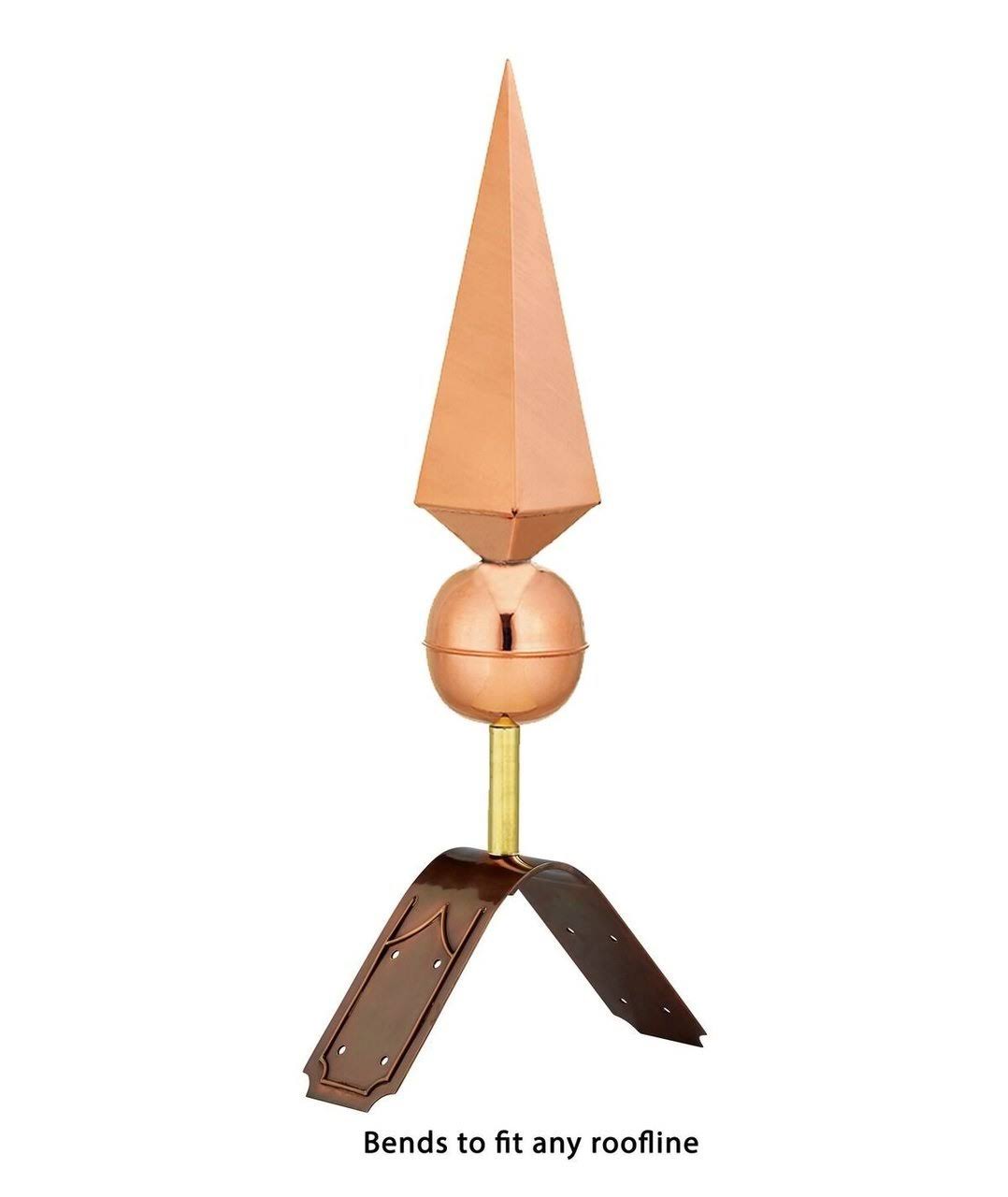 Bronze Finial with Decorative Copper Roof Mount U53099