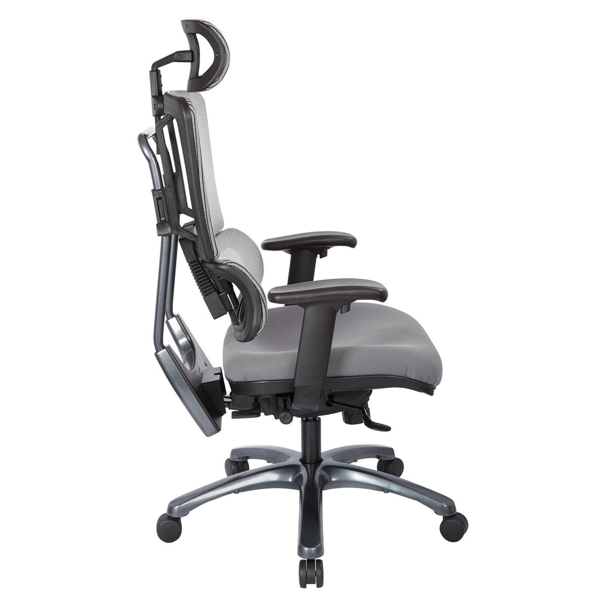 Grey Mesh Back Chair with Headrest T4666