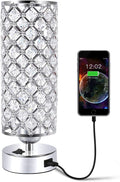 Set of Two Crystal Table Desk Lamp with USB Port H774236