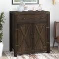 32 Farmhouse Accent Cabinet with Drawer & Adjustable Shelves, Rustic Oak N6484