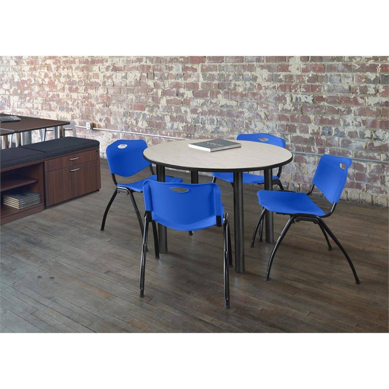 Round Breakroom Table with 4 Stack Chairs J1270