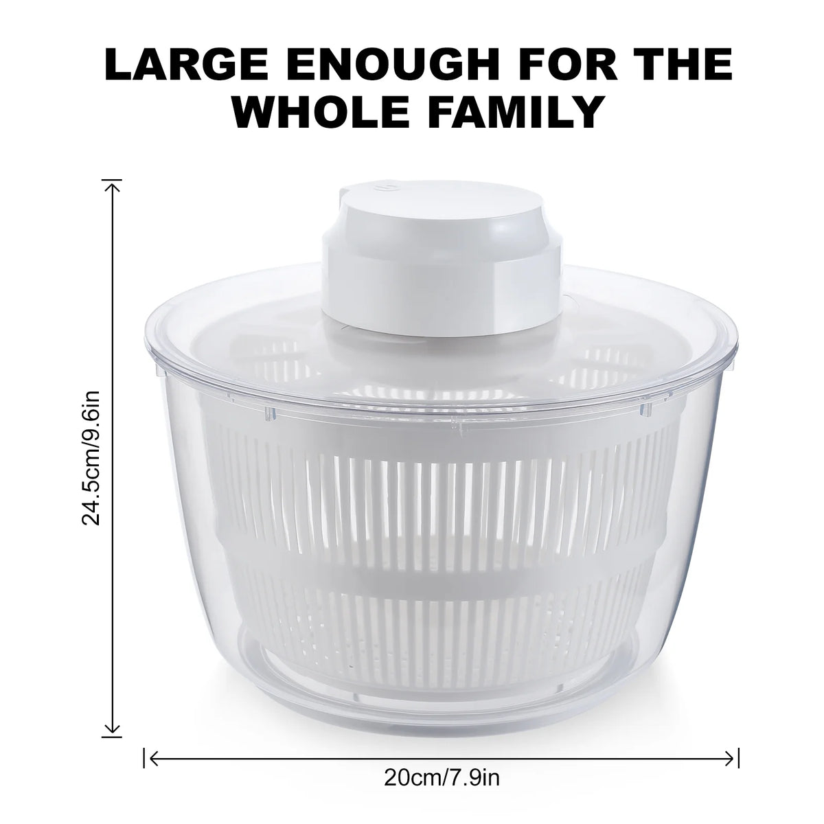 Electric Large Salad Spinner with Bowl and Colander, 5 Qt G9531
