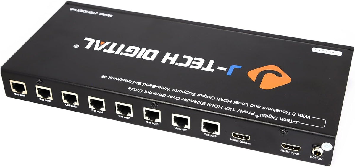 1X8 HDMI Extender Amplifier Splitter Over Ethernet Cable with Bi-Direction IR and EDID Functions I5943