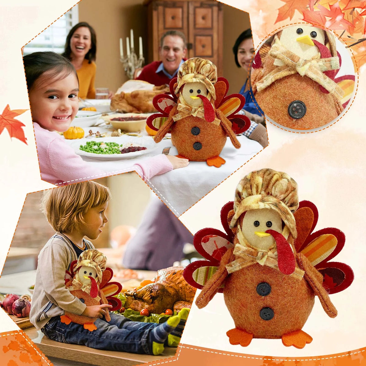 Desktop Ornament Decoration Leaf Autumn Maple Turkey Sunflower Window Thanksgiving Hangs G2920
