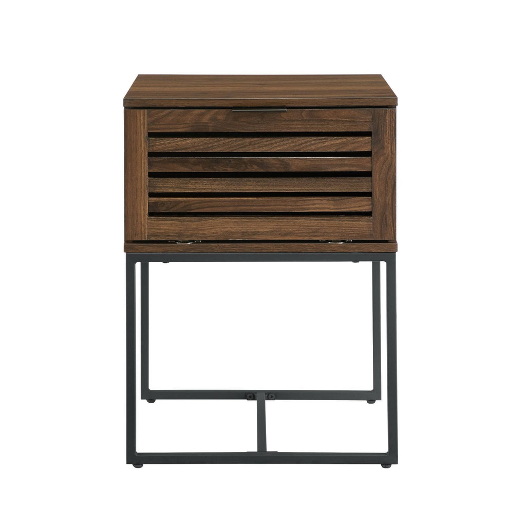 Dark Walnut Slat Side Table T77230