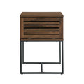 Dark Walnut Slat Side Table T77230