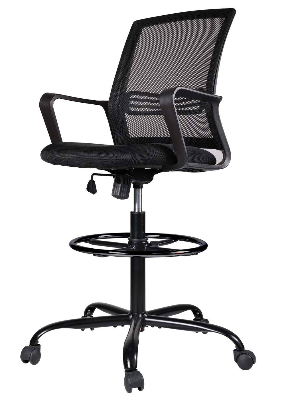 Adjustable Rolling Swivel Drafting Chair Stool with Foot Ring T540896