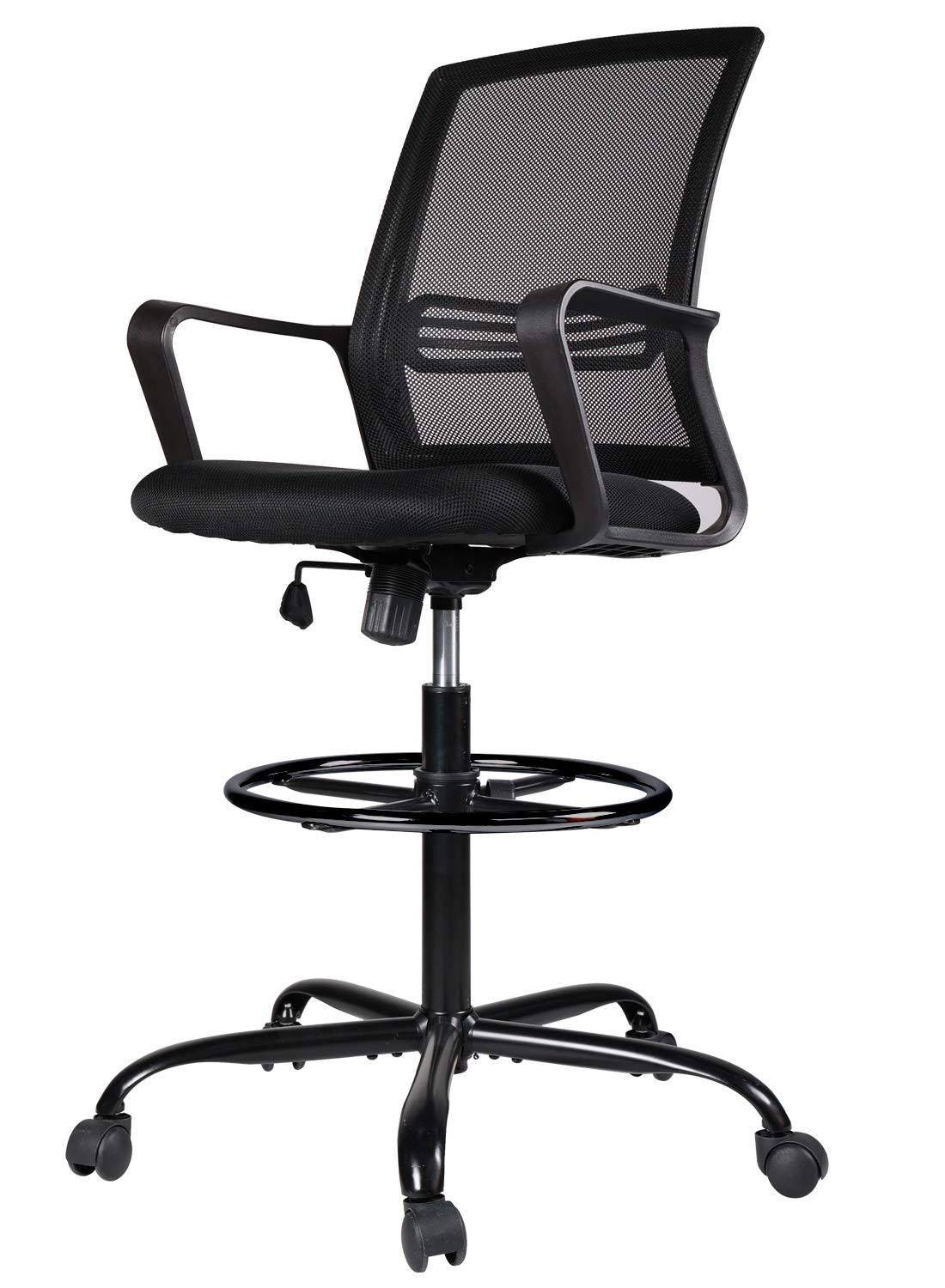 Adjustable Rolling Swivel Drafting Chair Stool with Foot Ring T540896