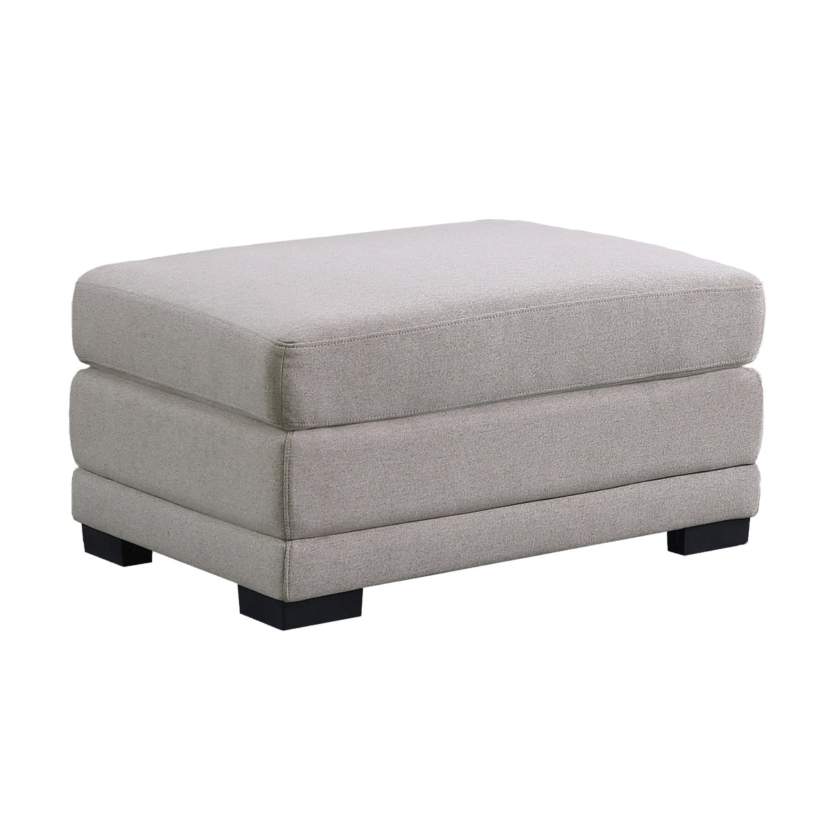 Light Gray Linen Reversible Sectional Sofa with 2 Ottomans B4645