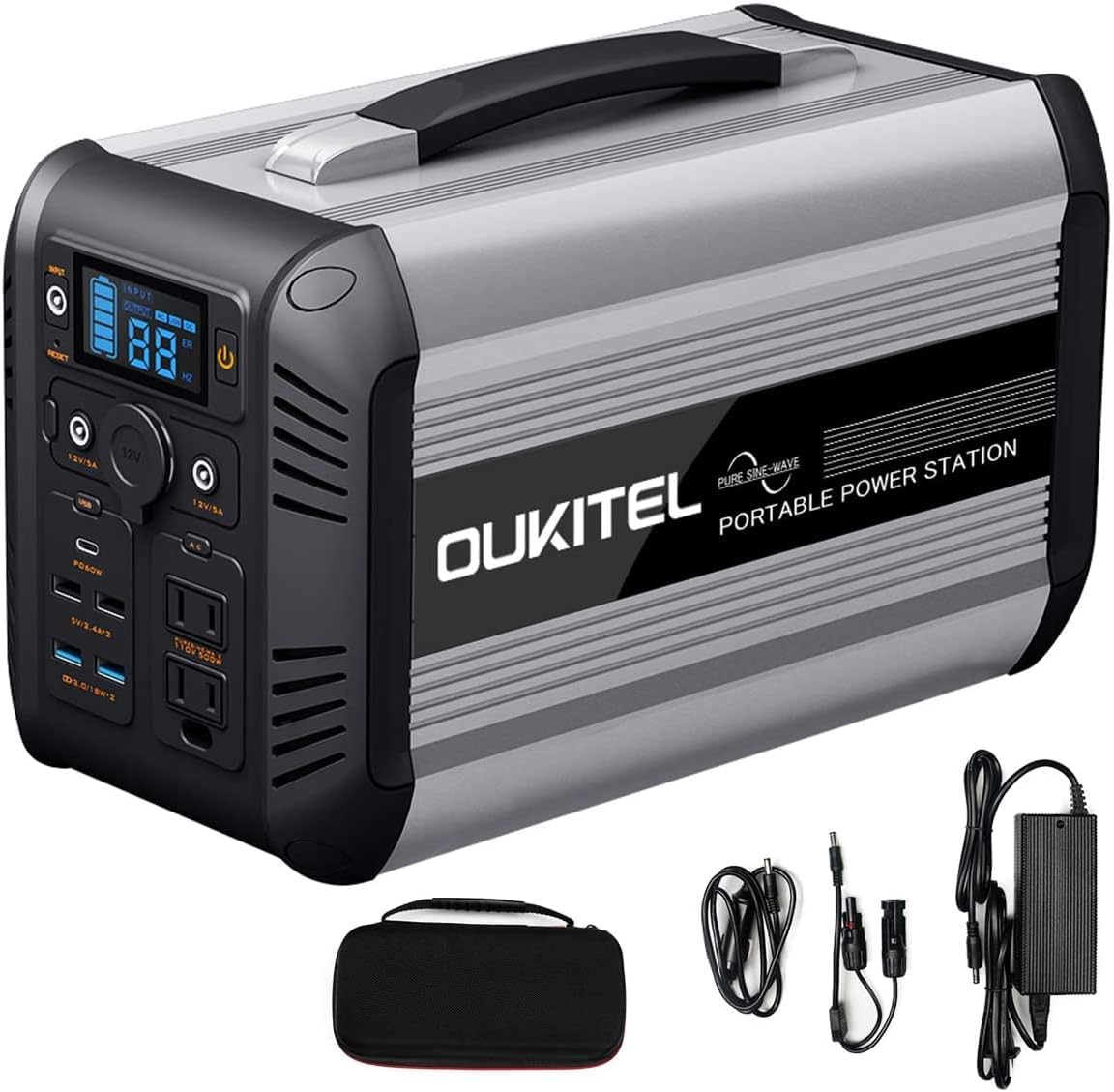 614Wh LiFePO4 Power Station with PD 60W USB-C, 110V Pure Sine Wave AC Outlets U6741