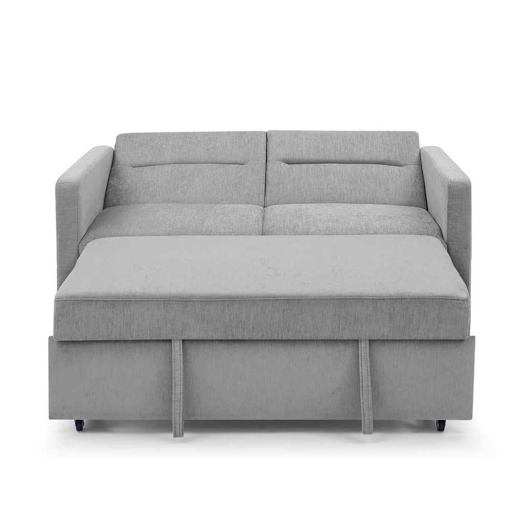 Grey Loveseats Sofa Bed with Pull-Out Bed O729