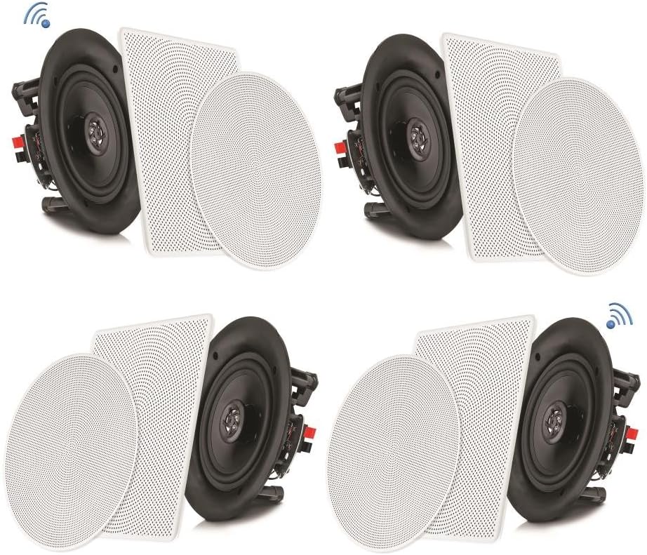 8” 4 Bluetooth 2-Way In-wall In-ceiling Speaker System with Polypropylene Cone & Tweeter U163062