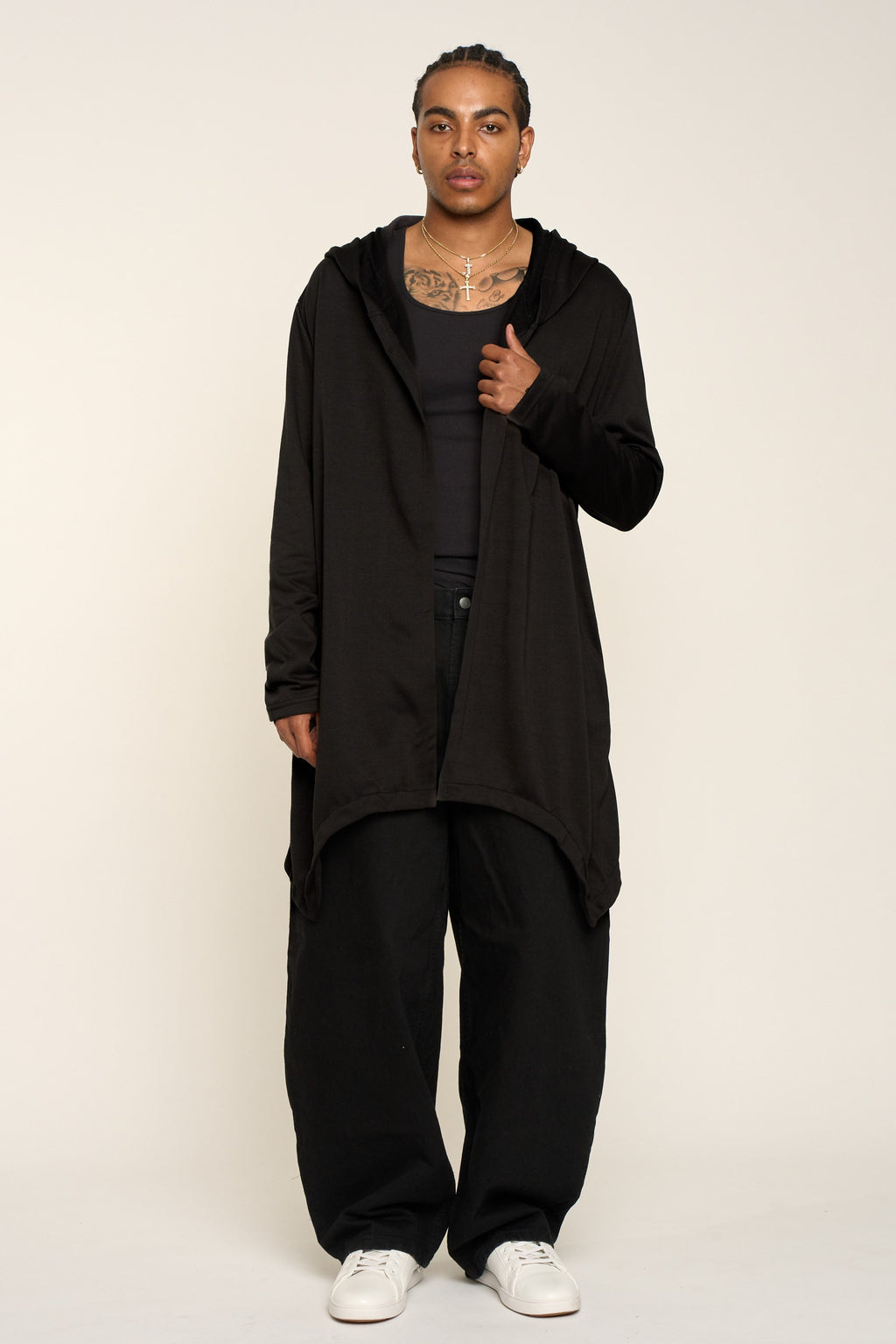 Long Length Drape Cape Cardigan Hoodie