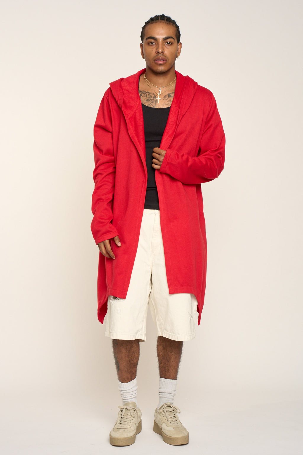 Long Length Drape Cape Cardigan Hoodie