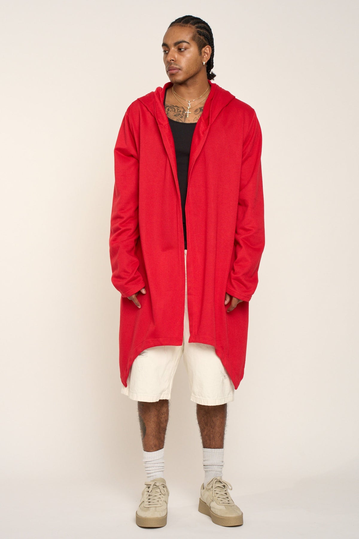 Long Length Drape Cape Cardigan Hoodie