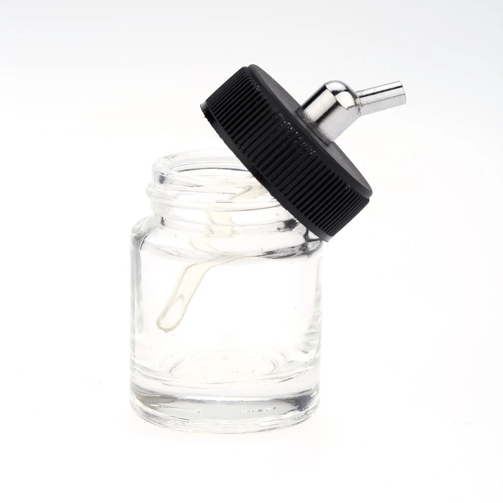 10PCS Airbrush Glass Bottles with 30° Angle Adapter Lid J434