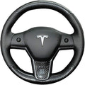 Black Perforated Leather Carbon Fiber Auto Steering Wheel Cover E927
