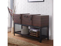 Vintage Walnut Storage Trunk Console Table W928